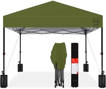 Best Choice Products 10x10ft 1-Person Setup Pop Up Canopy Tent Instant Portable Shelter w/ 1-Button Push, Case, 4 Weight Bags - Olive Green