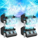 Fancybling 2000W Fog Machine, 3 in 1 Fog Bubble Machine with 2 Bubble Fans, 18 RGB LED Lights Smoke Bubble ALL IN ONE Fog Machine, Bubble Machine for Halloween Christmas Party Wedding, 4 Pack