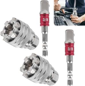 GAOUTO Pack of 2 Universal Socket Wrench, 10-19 mm, 3/8 inch Drive, Ideal for DIY Repairs & Car Maintenance