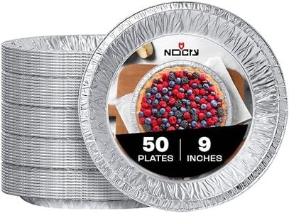 NoCry Premium Disposable Pie Pans (50 Pack) - Foil Aluminum Pie Pans 9 Inch or Disposable Pie Tins for Baking Delicious Pies or Crispy Pie Crusts