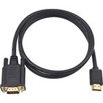 Duttek HDMI to VGA Cable, HDMI to VGA Converter Gold Plated 1080P Active HDMI Digital to VGA Analog Video Adapter Converter Cable for Desktop, Projector, HDTV, Raspberry Pi(1M/3.3FT)