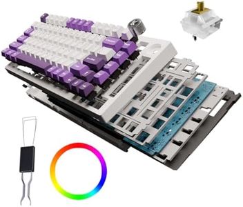 Kreo Swarm 75% Wireless Mechanical Keyboard with Pre-lubed Switches, 5-pin Hot Swap PCB and 5 Layers Sound Absorption (White Purple, Huano Speed/Starling Switches)