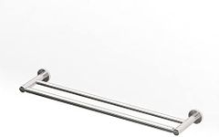 Gatco 4694 Channel Double Towel Bar, Satin Nickel, 24 Inch/Wall Mounted Double Bath Towel Bar for Bathroom