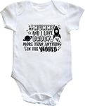 Hippowarehouse My Mummy and I Love Daddy More Than Anything in The World Baby Vest Bodysuit (Short Sleeve) Boys Girls White