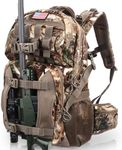 MoiShow Hunting Backpack, Camo Hunting Backpacks & duffle Bags Water-resistant Long-Lasting Large Capacity Bow Backpack, Stealth Reed Camo, Large, Outdoor