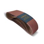 POWERTEC 110170 6 x 48-Inch 60-Grit Aluminum Oxide Sanding Belt, 10-Pack