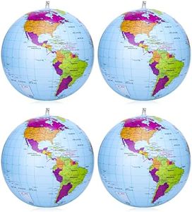 RosewineC 4 Packs Inflatable Global World Globe 38cm,Explore The World,Educational Geographic for School,Play and Educational Games