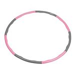 PhysioRoom Weighted Hula Hoops for Adults Exercise | Foam Padded Fitness Hula Hoops Dance Workout to Tone & Strengthen Core | Collapsible for Easy Storage (Pink & Grey)