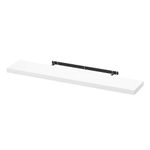 WOLTU Floating Shelves, White Floating Shelf for Wall with Strong Bracket, Ideal Home Decor Accessories for Bedroom, Living Room, Office, Bathroom, Kitchen, MDF, 120x22.9x3.8cm