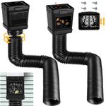 Heyseri Gutter Downspout Extensions, Down Spout Drain Extender, Gutter Connector Rainwater Drainage Protect House -Brown (Black)