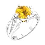 Belinda Jewelz 925 Sterling Silver Band Round Gemstone Womens Jewelry Ring Yellow