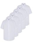 Pack of 5 Girls School Uniform Shirt Blouse White Short Sleeve Button Down 4-18 Years (13-14 Years)