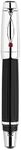 Lanxivi X1 Retractable Fountain Pen Black Resin, Iridium Extra Nib with 5 Black Ink Cartridges