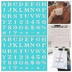 BEUNITONE 2 PCS Letters Silk Screen Stencils Symbol Numbers Silk Screen Printing Stencil 11x8.5" Reusable Alphabet Mesh Transfers Adhesive Stencil for Painting on Wood Chalkboard Wall T-Shirt