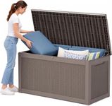 350 Gallon Extra Large Outdoor Storage Box，Resin Waterproof Deck Box，Gray