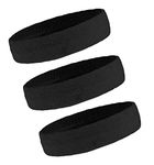 OutdoorEssentials Sweat Bands Headbands Men - Sweatbands for Women - Sports Headband - Sweat Absorbing Headband - Black - Multipack - One Size - Hiking