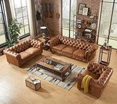 India Furniture City Modern & Classic Classified And Comfortable 5- to 6-Person Sofa Set (Brown Leather)