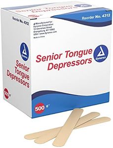 Dynarex 4312 Tongue Depressor Wood, Senior 6", Non-Sterile, Pack of 500