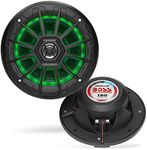 BOSS Audio Systems MRGB55B 5.25 Inch Marine Speakers - Weatherproof, 150 Watts Per Pair, 75 Watts Each, Multi-Color Illumination, Full Range, 2 Way, Sold In Pairs