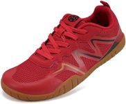 Barefoot Shoes Men Women Road Trail Running Shoes Minimalist Athletic Gym Fitness Trainers Wide Toe Walking Hiking Sports Sneakers Non Slip Indoor & Outdoor,Red,4 UK,37 EU