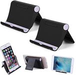 [ 2 Pack ] Cell Phone Stand, Pack of Two, Foldable iPhone Stand Holder Cradle for Smartphone Tablet E-Reader, iPhone X 8 7 6 6s Plus SE 5 5s 5c iPad, Samsung Galaxy Google HTC LG, Black, Made by Fynix