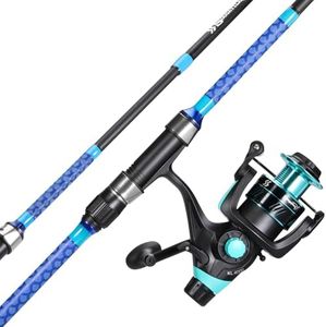 Sougayilang Baitfeeder Combo Surf Fishing Rod Combo Medium/Heavy 3 Piece Travel Spinning Rod with 4000 Size Reel (10')