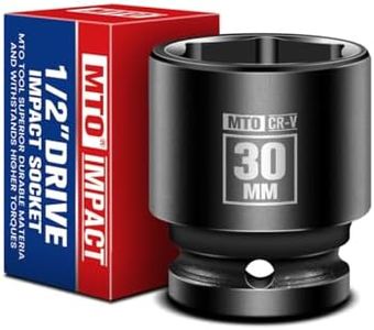 MTO 1/2" Drive 30mm Shallow Impact Socket, 6-Point Metric Socket for Automotive Maintaince, CR-V Steel Meets ANSI Standards