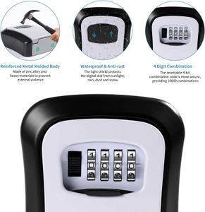 Mitoymia Wall Mount Key Safe – Gray Secure Lock Box