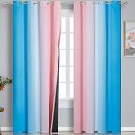 Pink and Blue Blackout Curtains 84 