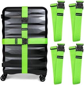 Untethered 4-Pack Luggage Straps | Suitcase Strap, Luggage Strap, Luggage Belt Strap, Luggage Straps for Suitcases TSA Approved, Suitcase Belt Strap, Bag Straps for Luggage. Buckle Straps and Wraps.