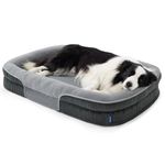 Bedsure XL Orthopedic Dog Beds Large - 360° Oval Bolster Large Pet Bed Sofa for Senior Dogs with Waterproof Washable Cover, Ultra-Soft Fleece Supportive Couch, Grey, 106x76x18cm