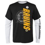 Sport Army Youth 2 Way Forward 3 in 1 Combo T-Shirt Compatible with NHL Teams (CA/US, Age, 10 Years, 12 Years, Bruins)