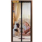 30” x 80" Magnets Screen Door Black Heavy Duty Mesh Curtain Magnetic Screen Door, 30 * 80 Inches,Door Screen,Door Screen Magnetic Closure,Front Back Doors,Keep Bugs Out,Pet and Kid Entry Friendly