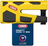 ABUS Granit Sledg 77 yellow brake disc lock - Motorcycle lock with secure XPlus cylinder and reminder cable - security level 17 - Yellow