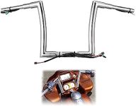 TIGERSGATE PRE-WIRED 12" Rise 1.5" Fat Road Glide Ape Hangers Handlebar for 2015 Harley Road Glide, Road Glide Special & Road Glide Ultra, Road Glide Custom Models, Chrome