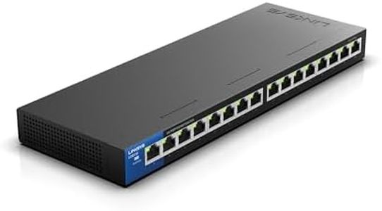 Linksys LGS116P 16 Port Gigabit Unmanaged Network PoE Switch with 8 PoE+ Ports @ 80W - Ideal for Business, Home, Office, IP Surveillance - Ethernet Switch Hub with Metal Housing, Desktop/Wall Mount