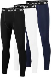 HXP Boys Compression Pants Fleece Lined Boys Leggings for Sports Base Layer