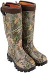 HISEA Rubber Hunting Boots, Tall Warm Neoprene Waterproof Insulated Basic Hunting Boots, Mens Adjustable Winter Boots Durable Slip Resistant Outdoor Hunting Fishing Working Boots for Men