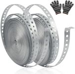 AxiSculpt 2Pack Galvanized Pipe Hanger Strap Metal Pipe Strap 3/4-Inch x 100-Feet 24-Gauge for Pipe Support Metal Strapping with Hole Flexible Trimming