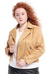 S P Y M Womens Plus Size Faux Leather Jacket, Moto Biker Suede Coat