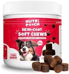 NutriPooch Dog Skin and Coat Supplement - Allergy Relief, Itchy Skin Remedies - Promotes Shiny Coat & Reduce Shedding with Omega 3 Biotin & Collagen - Bacon Flavor Treats - 120 Soft Chews