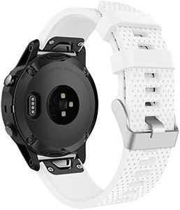 Moko Correa de Reloj Compatible con Garmin Fenix 7S/Fenix 6S/6S Pro/Fenix 5S/5S Plus/Descent Mk2S, 20mm Quick Fit Pulsera Deportiva de Repuesto de Silicona Suave, Blanco
