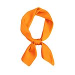 LNYSOTX Vintage Scarf Satin Silk Ascot for Women Girls, Orange, 27.5" x 27.5"