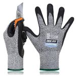 DEX FIT 15-Gauge Level 4 Cut Resistant Gloves Cru553 Thin, 3D Comfort Ultra Soft, High-Dexterity for Precision Feel, Grey Medium 1 Pair