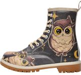 DOGO Long Boots for Women – Vegan Leather and Unique Design Womens Winter Boots, Comfortable and Stylish Womens Boots, Owls Family Design, Size 9, Owls Family Design, 9