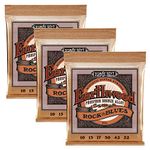 Ernie Ball Earthwood Rock and Blues w/Plain G Phosphor Bronze Acoustic Guitar Strings 3 pack - 10-52 Gauge