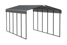 Arrow Shed 12' x 24' x 9' Galvanized Steel Multi-Purpose Shade and Shelter Carport, Charcoal Finish