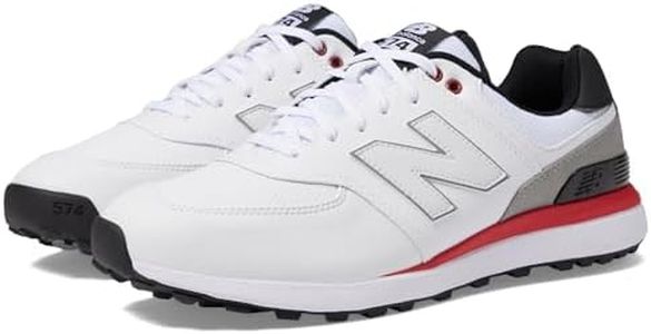 New Balance Men's 574 Greens V2 Golf Shoe, White/Black, 10.5