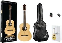 Cordoba CP100 Guitar Pack Classical Acoustic Nylon String Guitar, Protégé Series, with Standard Gig Bag