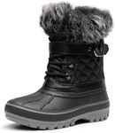 DREAM PAIRS Girls Boys Snow Boots Waterproof Outdoor Warm Cozy Anti-Slip Mid Calf Faux Fur Lining Winter Shoes for Little/Big Kids,Size 10 Toddler,Black,KRIVER-3